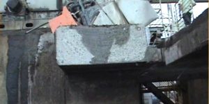corte em laje de concreto entre redutor e a moenda utilizando serra diamantada
