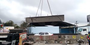 Demolição controlada com serra diamantada e fio diamantado na Ponte em Rodovia