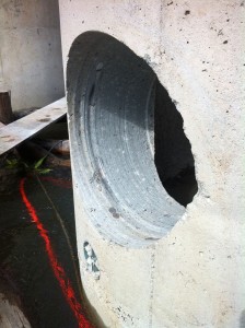 perfuração em concreto tubulão