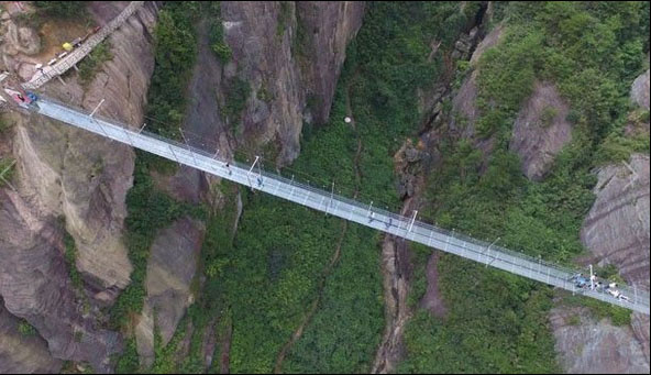 Maior ponte suspensa de vidro do mundo