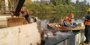remoção dos escombros no Rio Piracicaba - SP