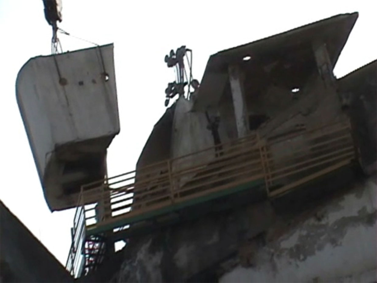 corte com fio diamantado em silos de concreto - São Vicente - São Paulo