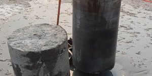 furo em base de concreto em reservatório de água - Indaiatuba - São Paulo