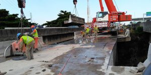 Demolição com fio diamantado na Ponte em Rodovia