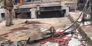 demolição de concreto de viaduto ferroviário - RJ